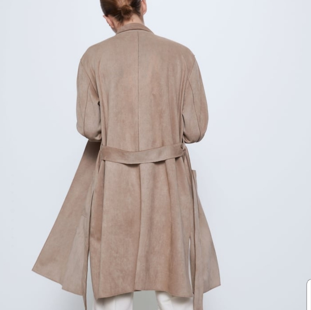 ZARA Faux Suede Jacket Sz M - Picture 6 of 8